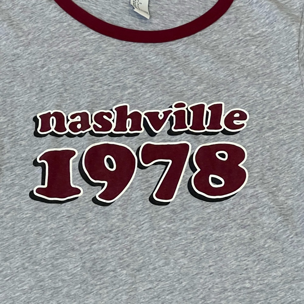 FOREVER 21 NASHVILLE 1978 t-shirt Large short sleeve gray - Picture 2 of 3